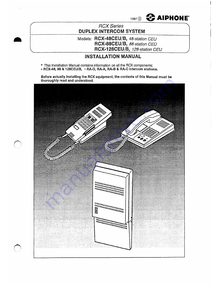 Aiphone RCX-128CEU/B Installation Manual Download Page 1