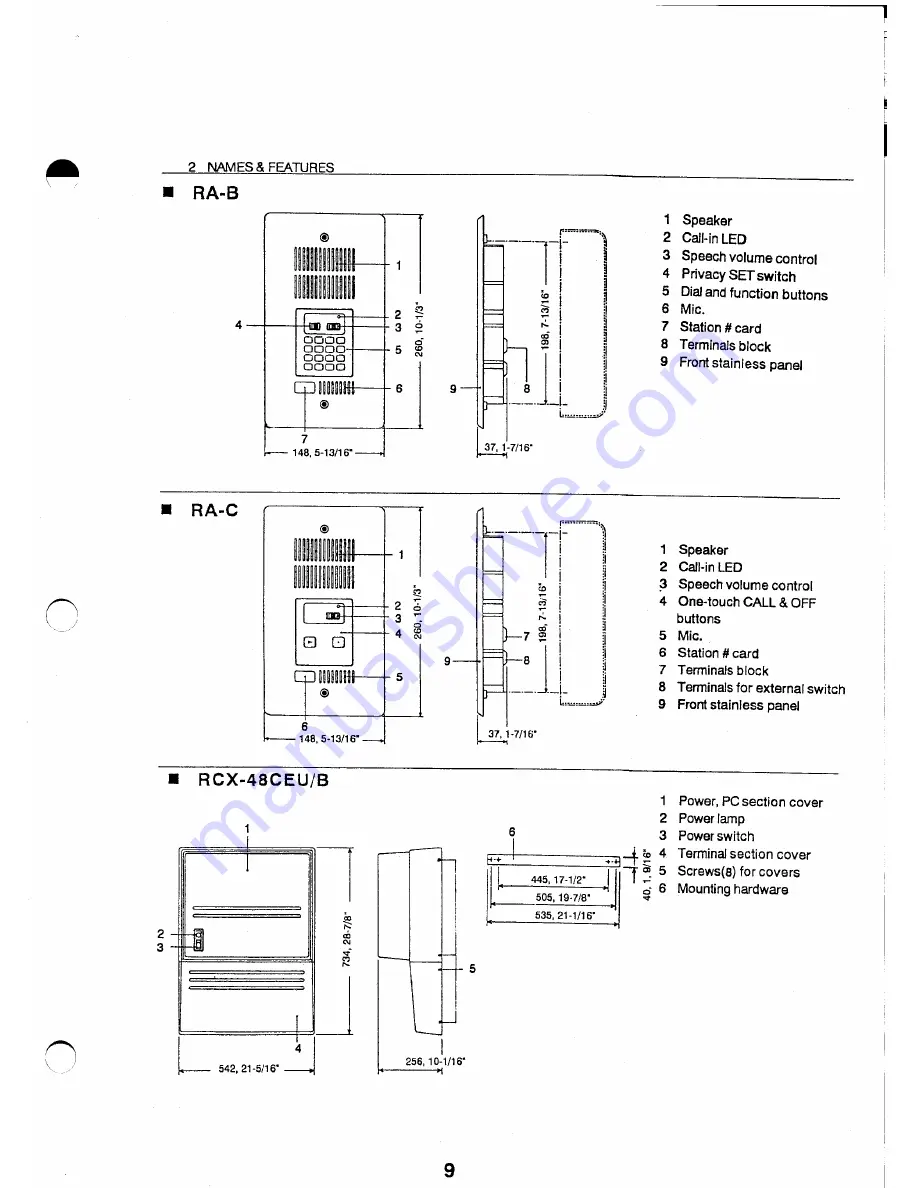 Aiphone RCX-128CEU/B Installation Manual Download Page 9