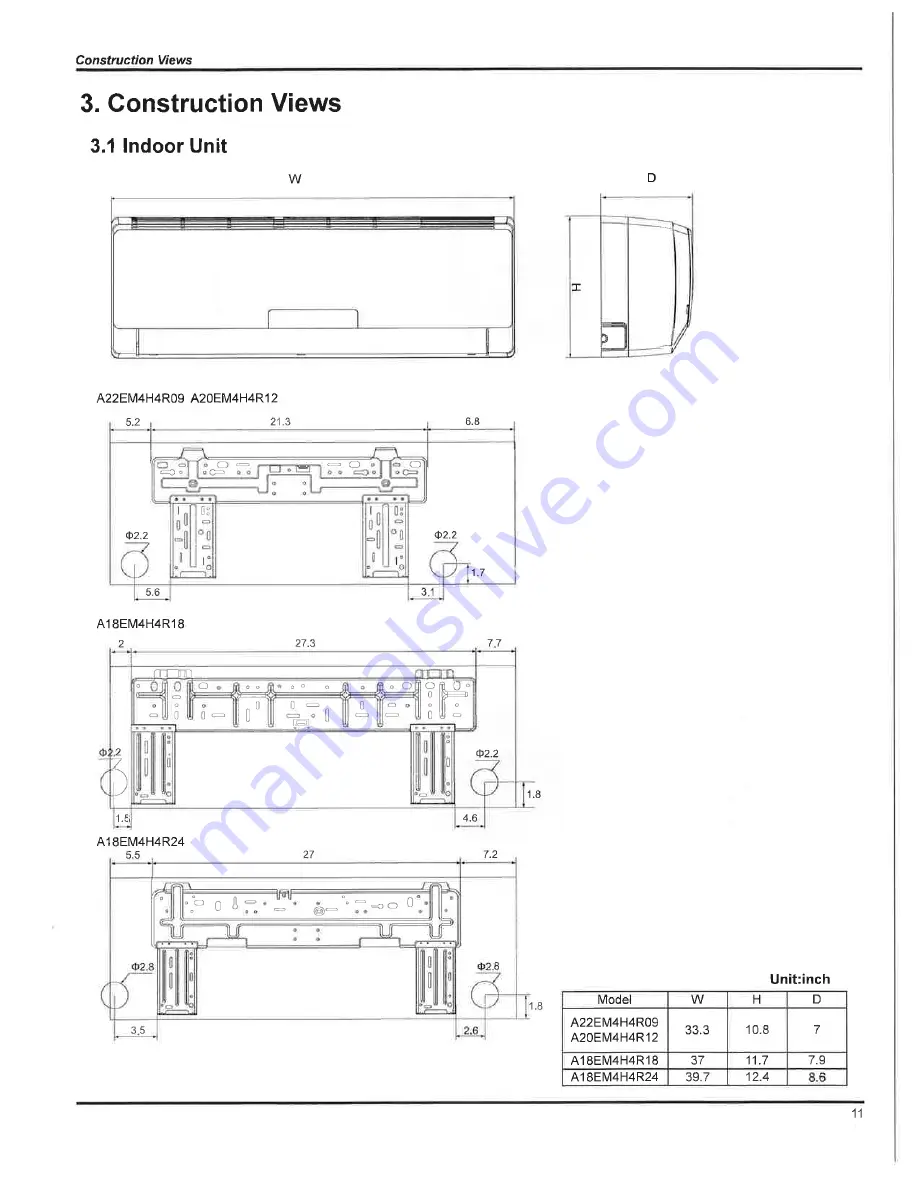 Air-Con A18CI4H4R18 Скачать руководство пользователя страница 11