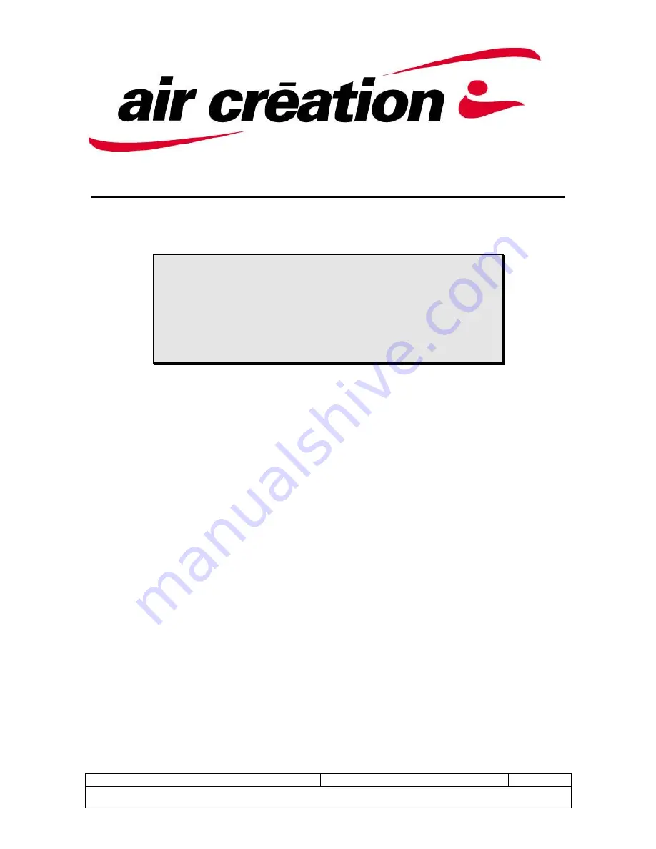 Air Creation FUN 450 Instruction And Maintenance Handbook Download Page 1