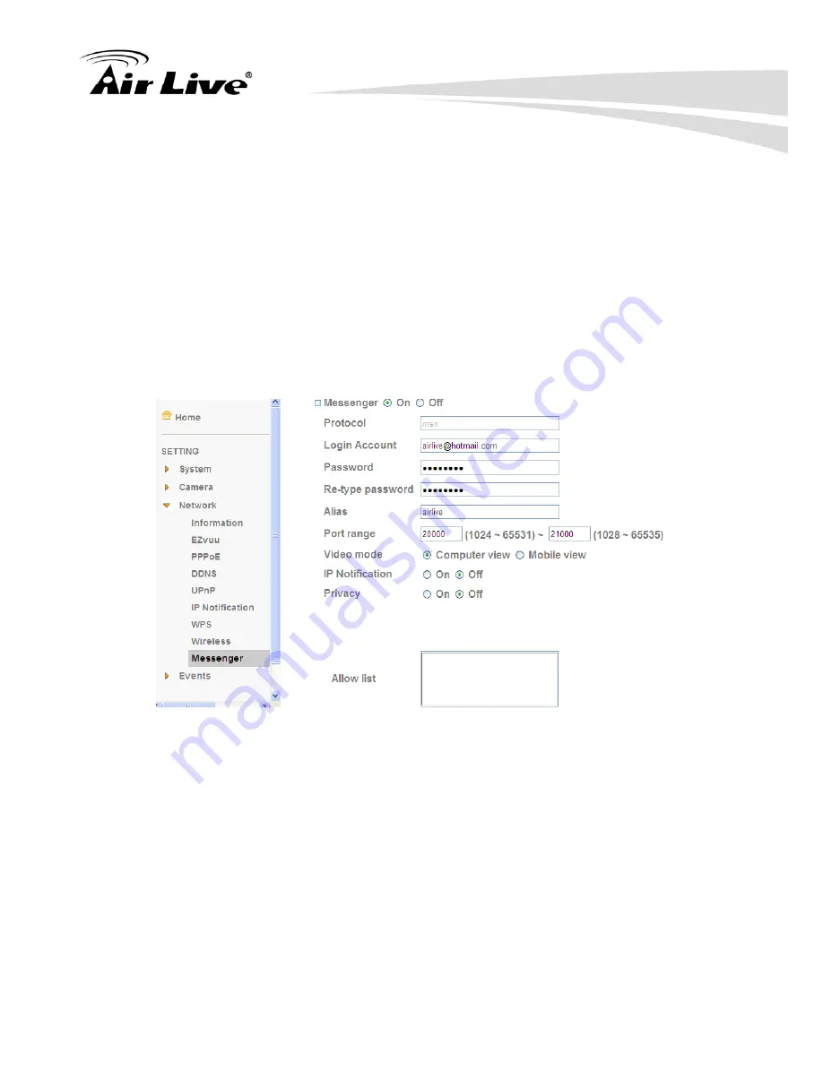 Air Live AirCam WN-150CAM User Manual Download Page 53