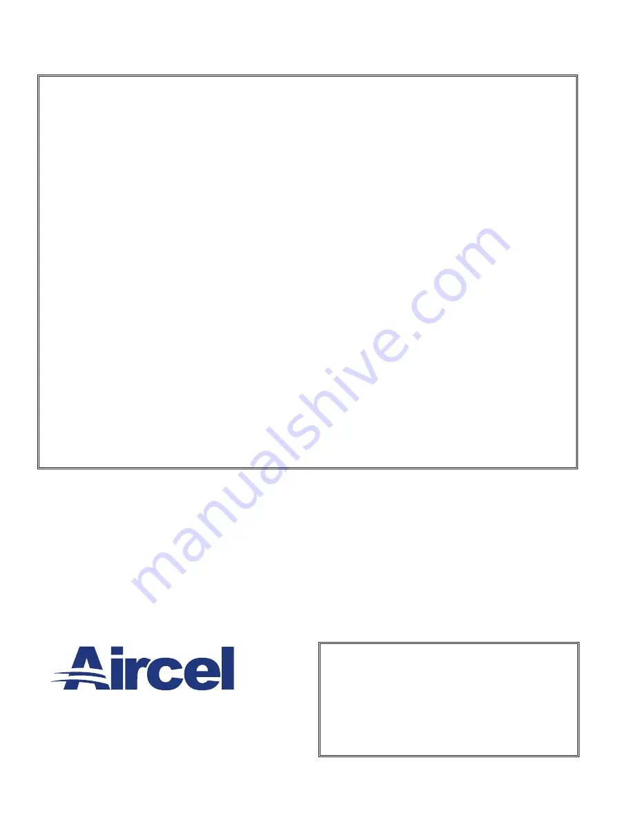 Aircel CDP Series Installation And Operation Manual Download Page 44