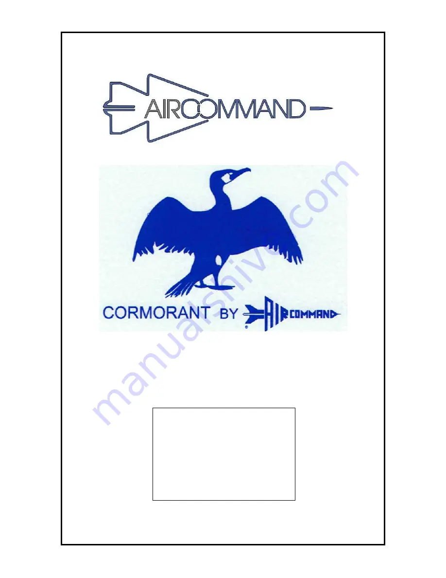 Aircommand Cormorant MKII Installation & Operating Instructions Manual Download Page 1