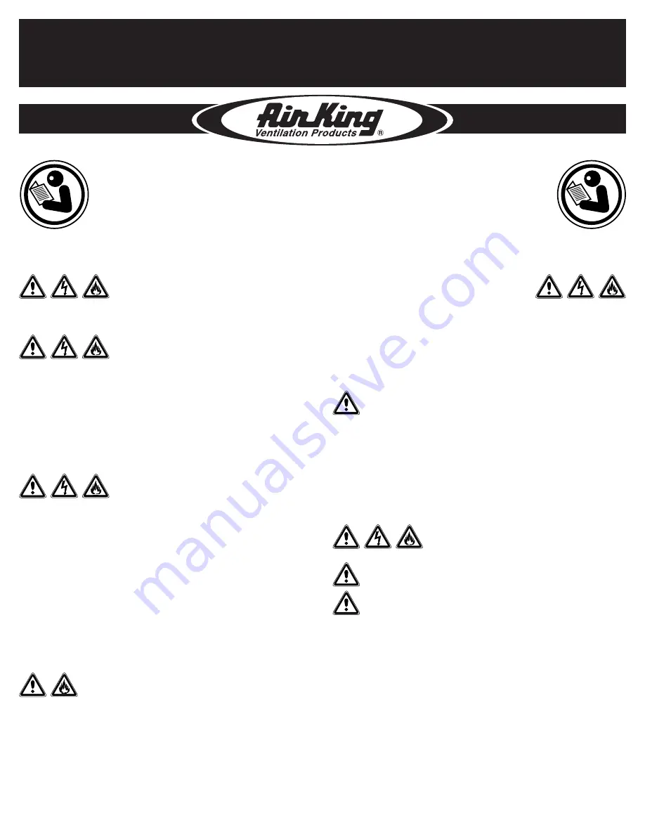 AirKing AKF100D4 Operating Manual Download Page 1