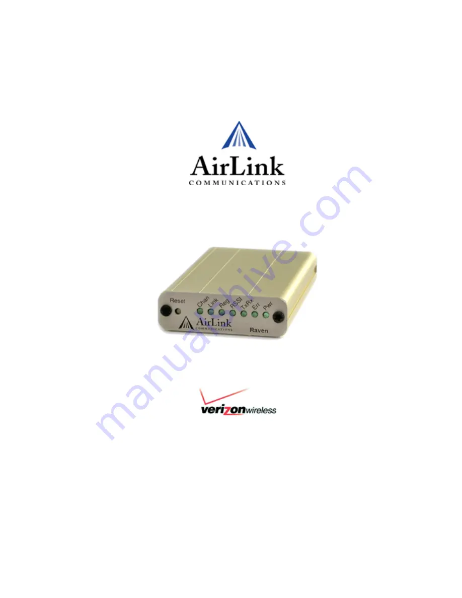 AirLink Communications Raven CDMA/1x Скачать руководство пользователя страница 1