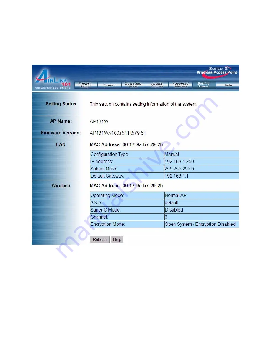 Airlink101 AP431W User Manual Download Page 38