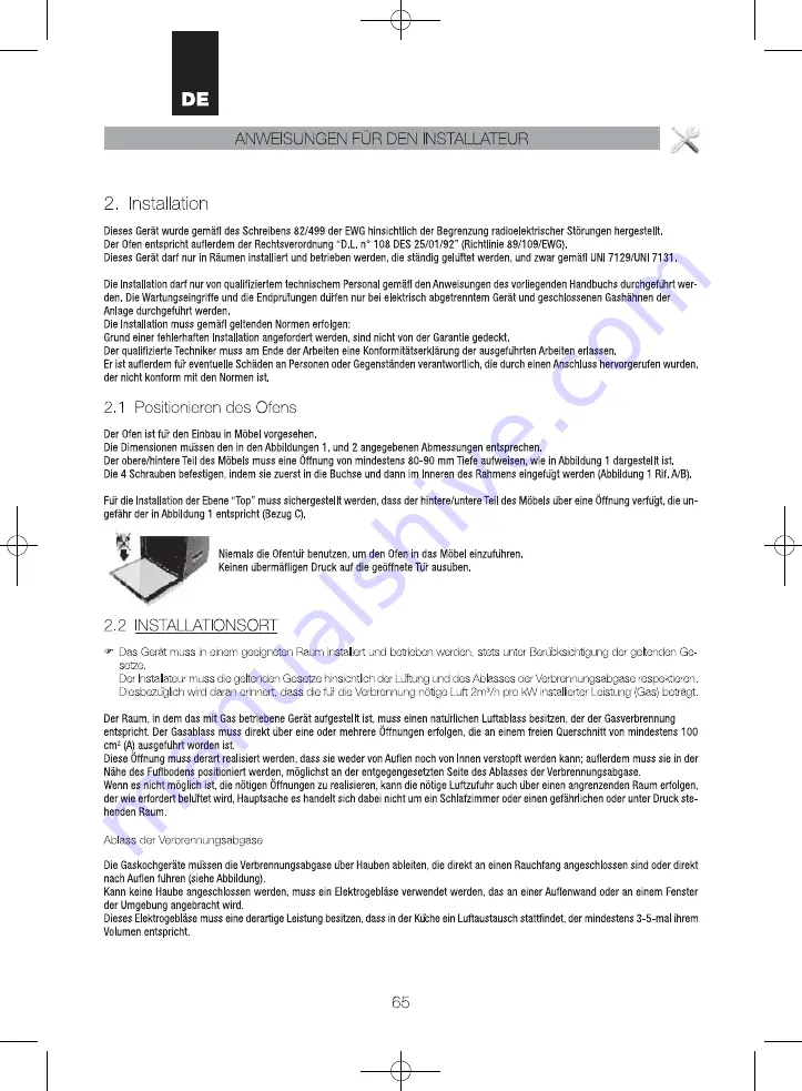 AIRLUX AFGC310BK Use And Maintenance Manual Download Page 65