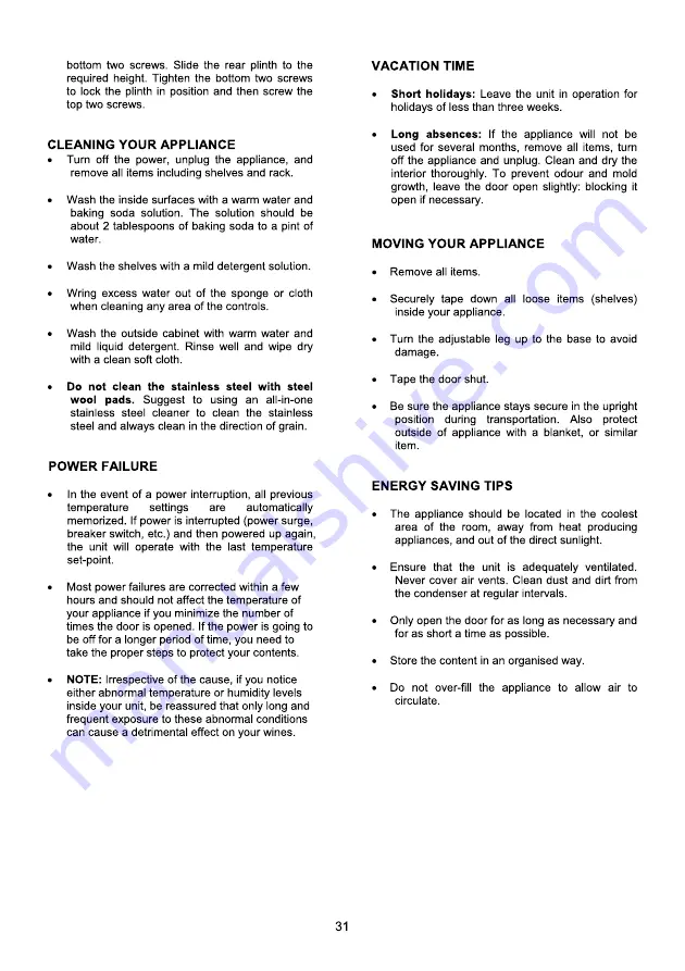 AIRLUX ARCAV54 Instruction Manual Download Page 32