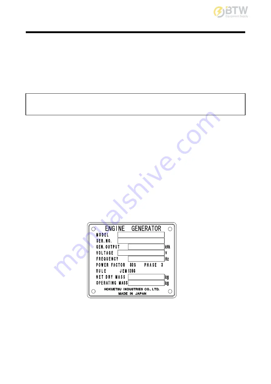 AirMan SDG1 00S-6A6 Instruction Manual Download Page 2