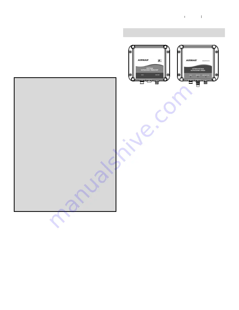 Airmar Technology Corporation UST800 Owner'S Manual & Installation Instructions Download Page 1