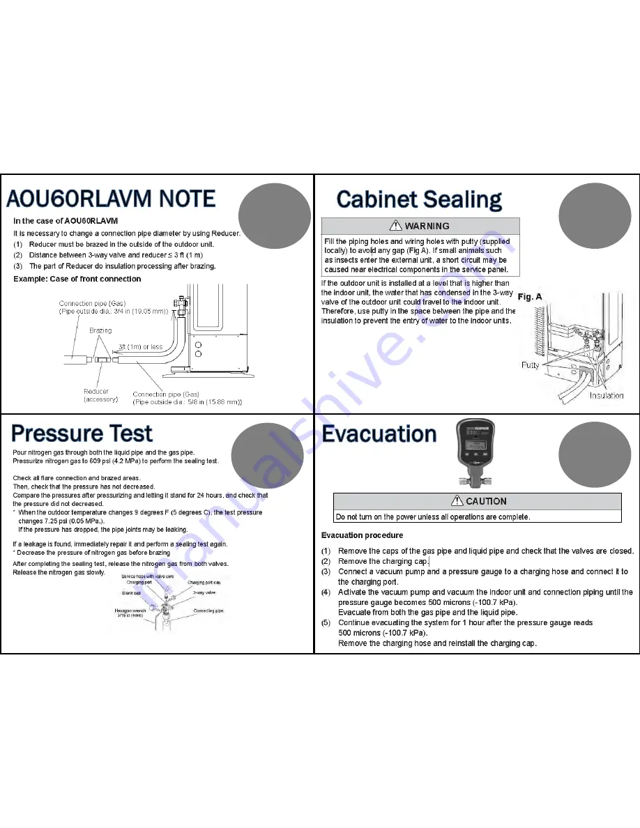 AirStage AOUA36RLAVM Quick Installation Manual Download Page 9