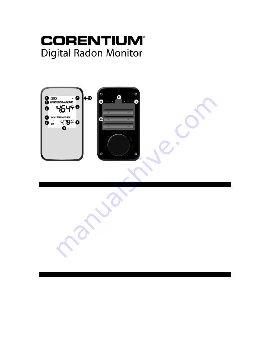 Airthings CORENTIUM User Manual Download Page 1