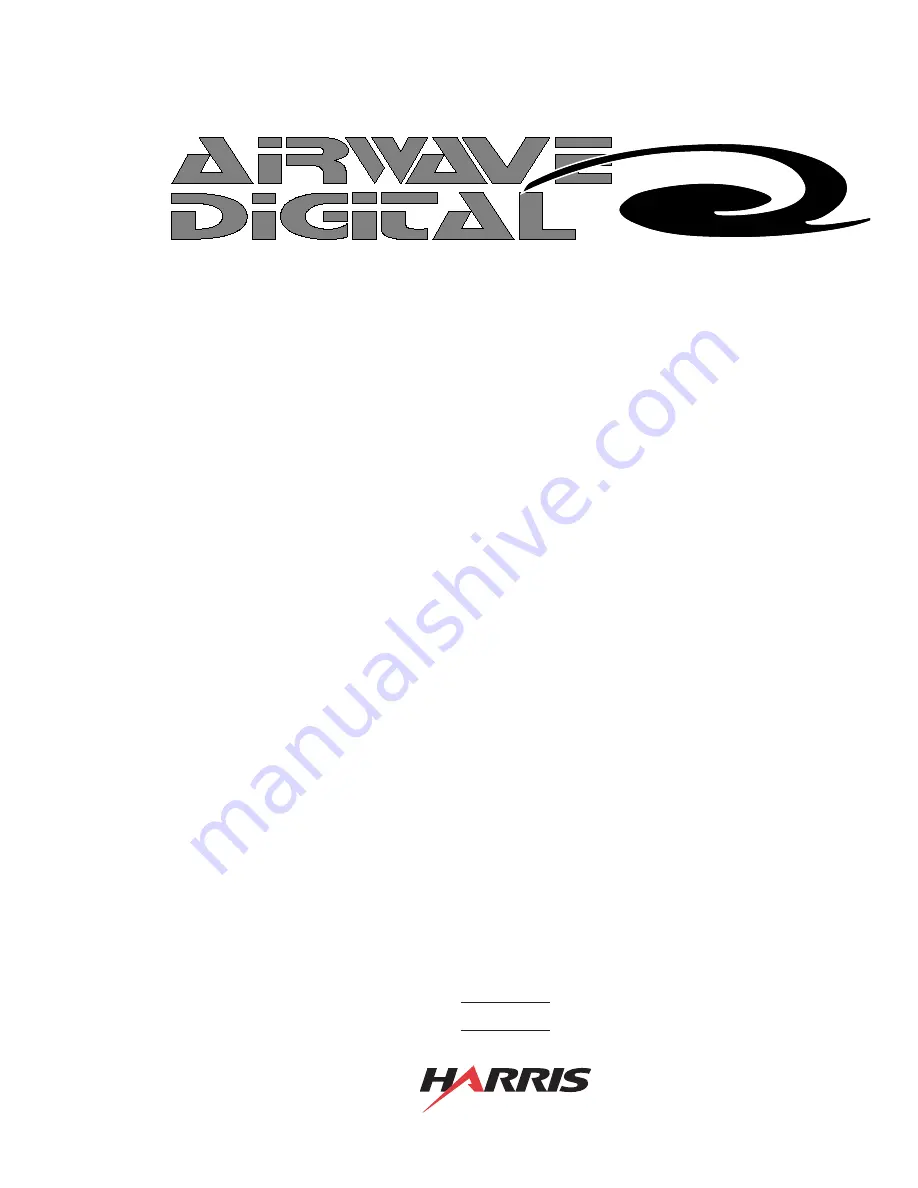 AIRWAVE DIGITAL 99-1000-1CU Operation & Technical Manual Download Page 1