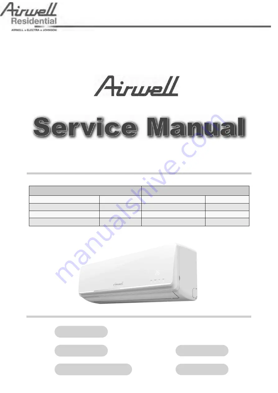 Airwell 7SP023034 Service Manual Download Page 1