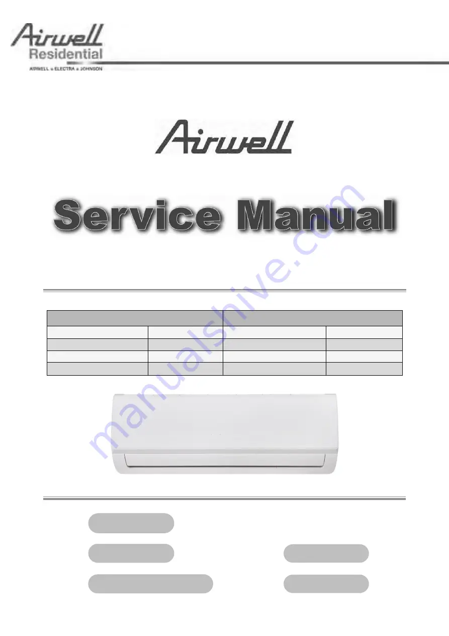 Airwell 7SP023054 Service Manual Download Page 1