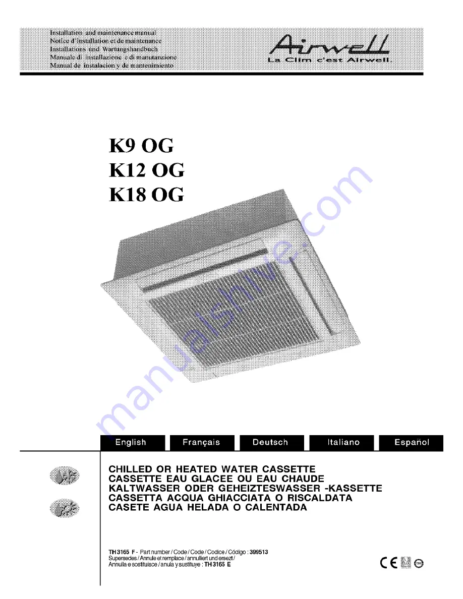 Airwell K12 OG 2T AV Installation And Maintenance Manual Download Page 1