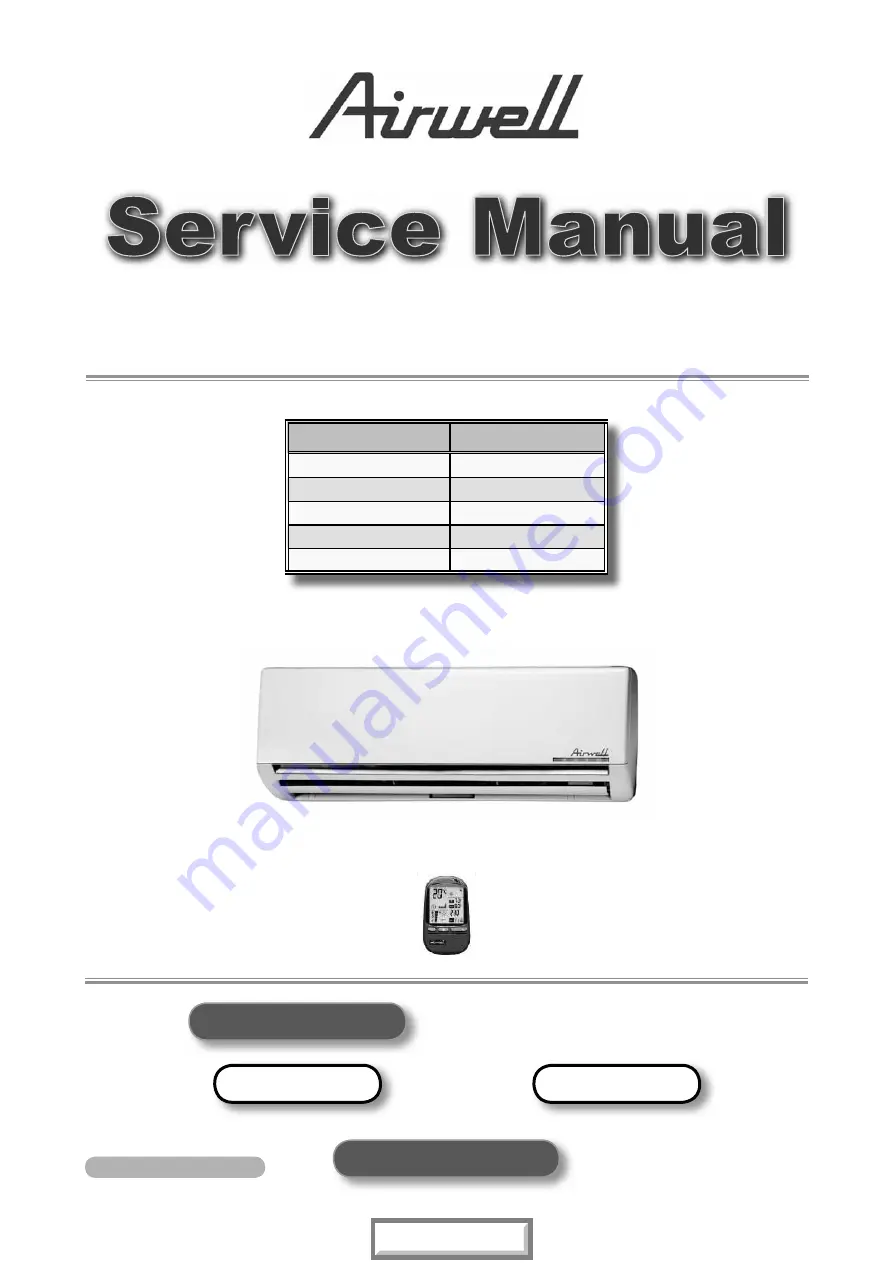 Airwell PNX 12 DCI Service Manual Download Page 1