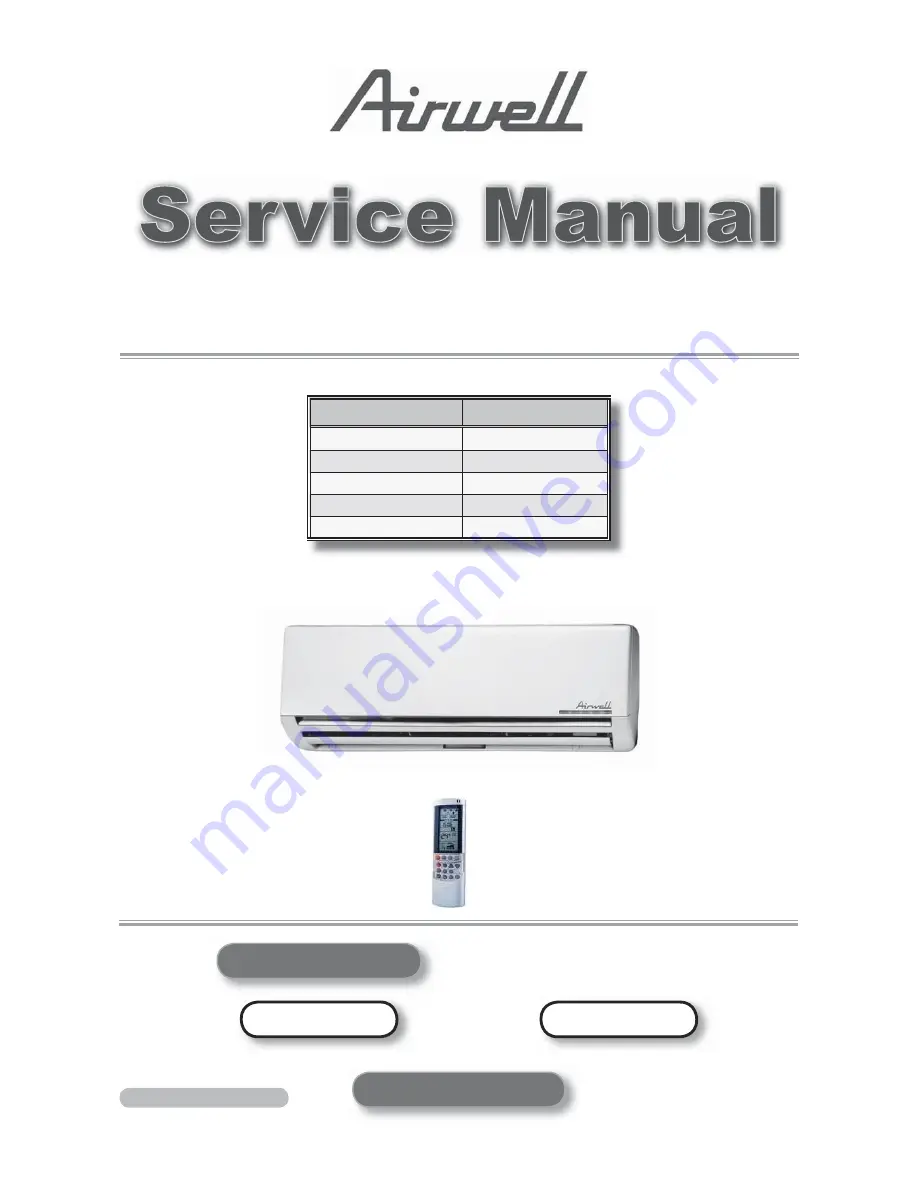 Airwell PNXA 12 DCI Service Manual Download Page 1