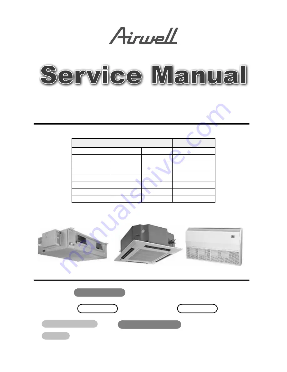 Airwell YUD024 Service Manual Download Page 1