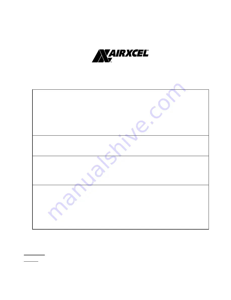 Airxcel SW4DEA Operating, Installation And Service Manual Download Page 1