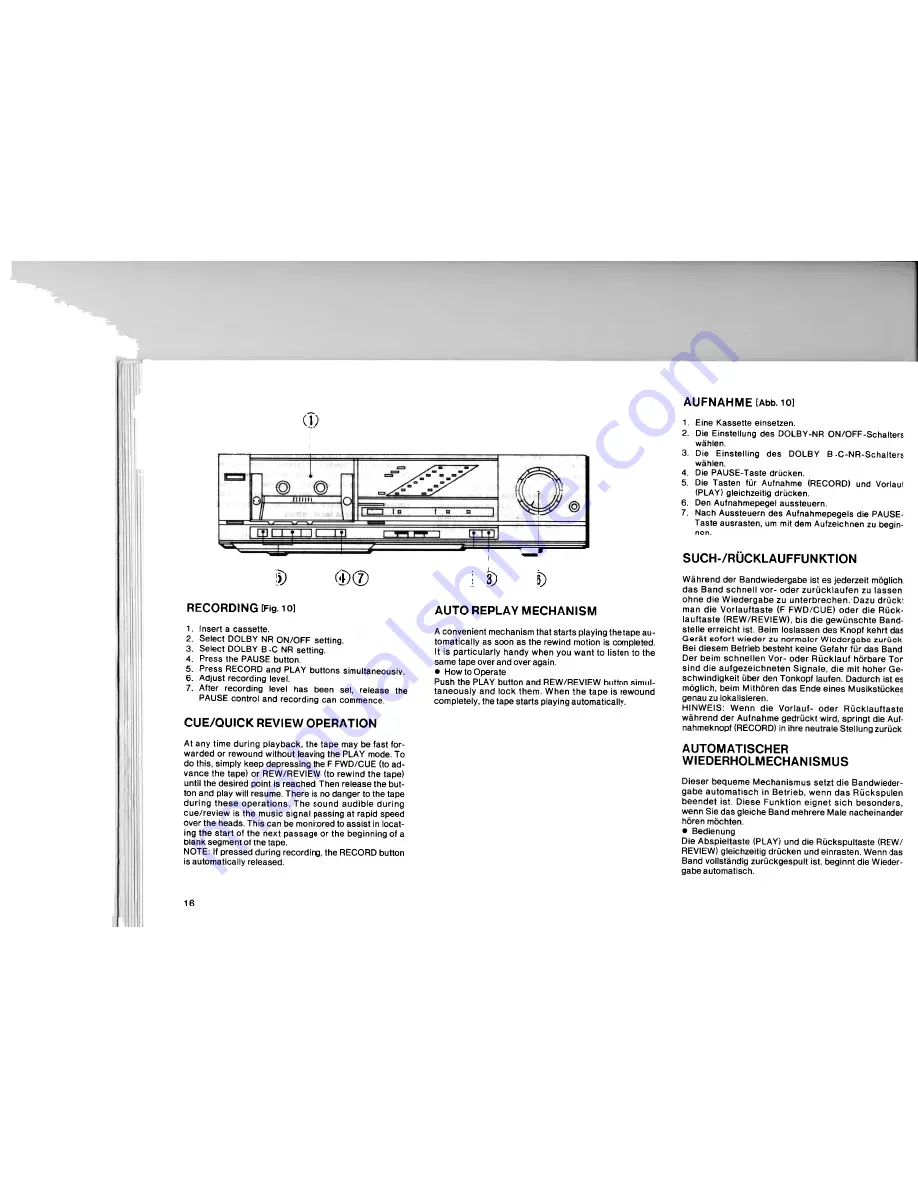 Aiwa AD-F250C Operating Instruction Download Page 16