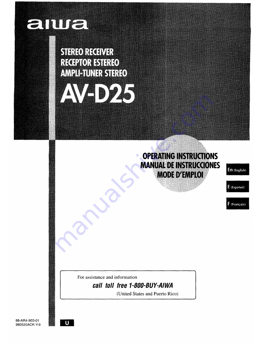 Aiwa AV-D25 Operating Instructions Manual Download Page 1