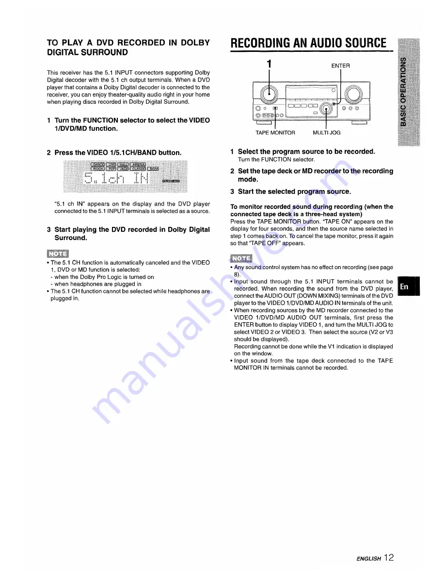 Aiwa AV-D35 Operating Instructions Manual Download Page 13