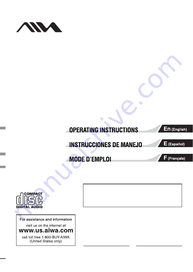 Aiwa CDC-X937 Operating Instructions Manual Download Page 1