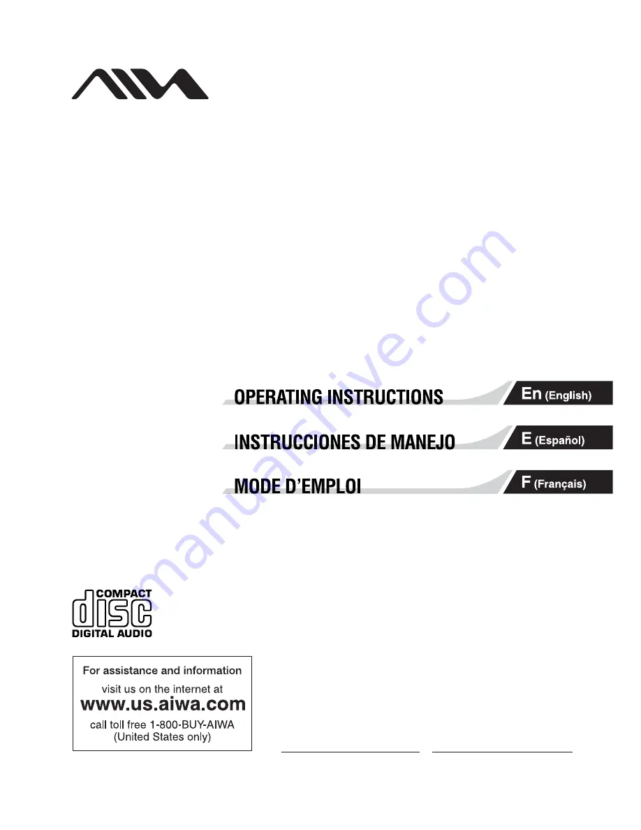 Aiwa CSD-TD55 Operating Instructions Manual Download Page 1