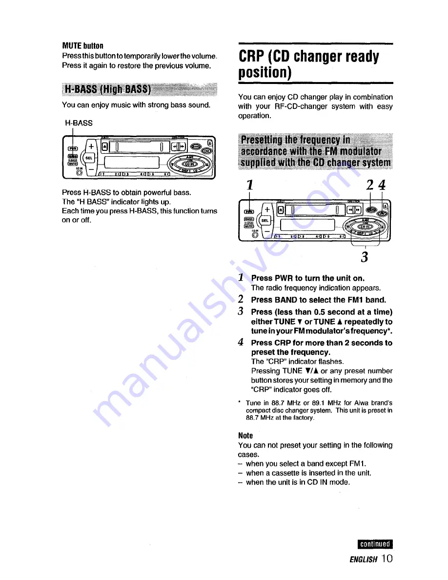 Aiwa CT-X418 Operating Instructions Manual Download Page 11