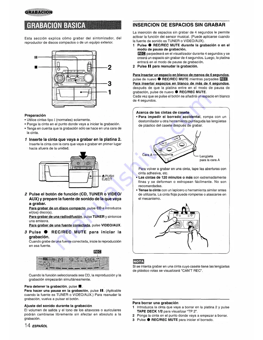 Aiwa CX-NA555 Скачать руководство пользователя страница 36