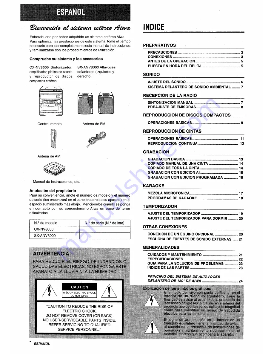 Aiwa CX-NV8000 Скачать руководство пользователя страница 26