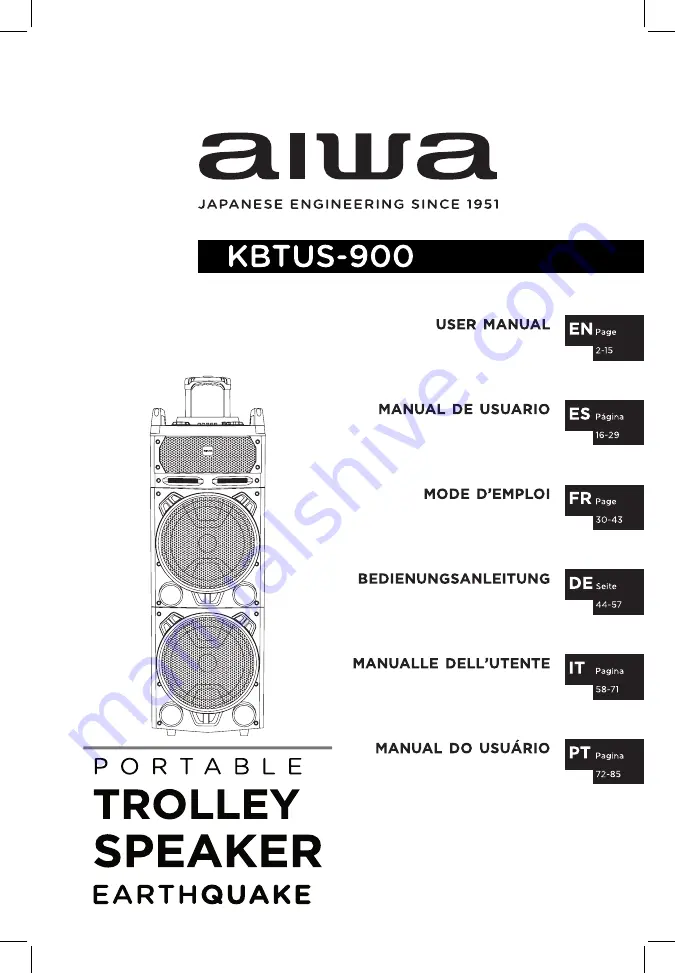 Aiwa EARTHQUAKE KBTUS-900 User Manual Download Page 1