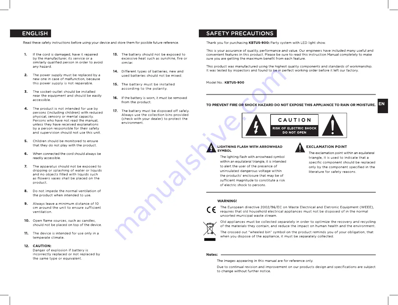 Aiwa EARTHQUAKE KBTUS-900 User Manual Download Page 2