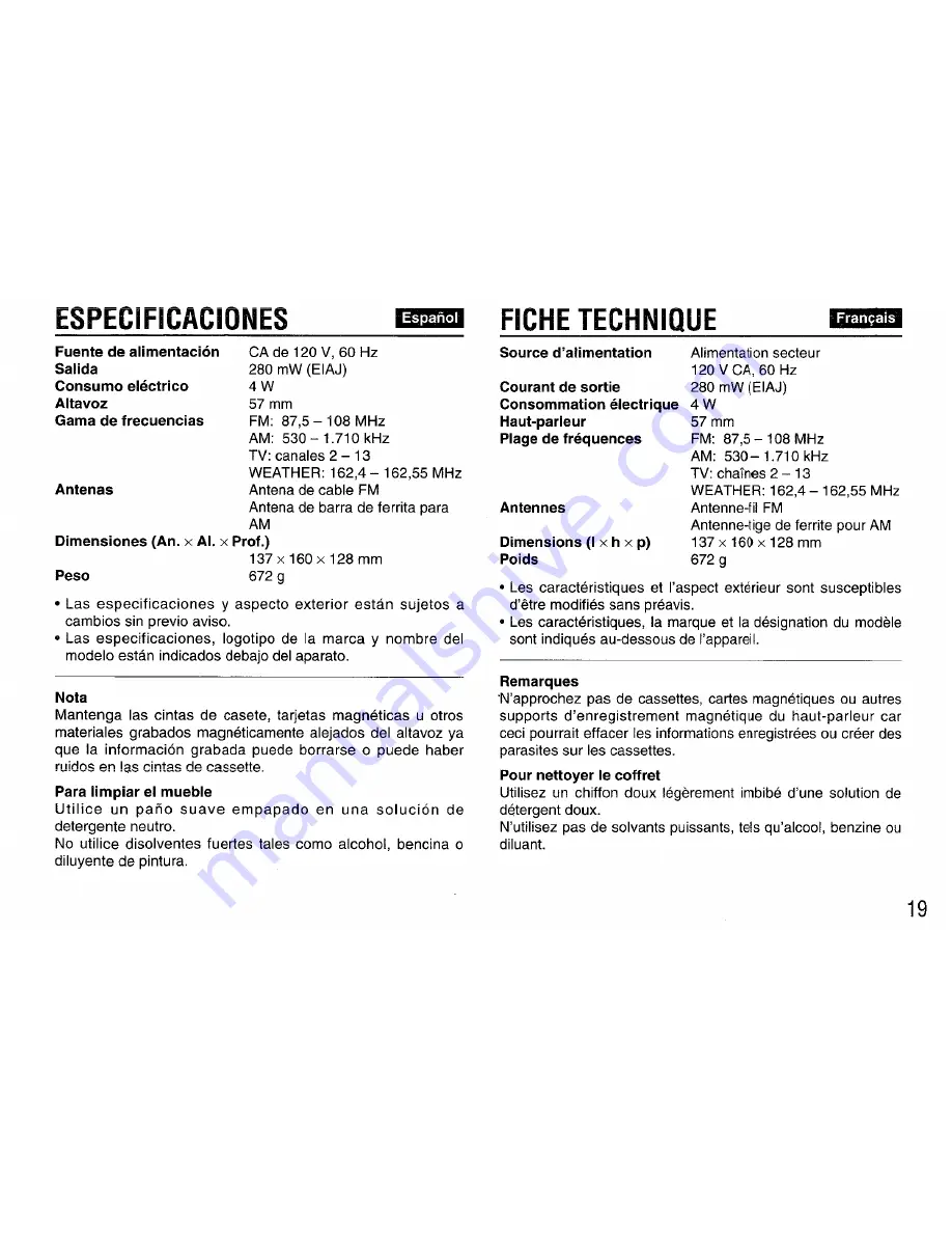 Aiwa FR-A308 Operating Instructions Manual Download Page 19