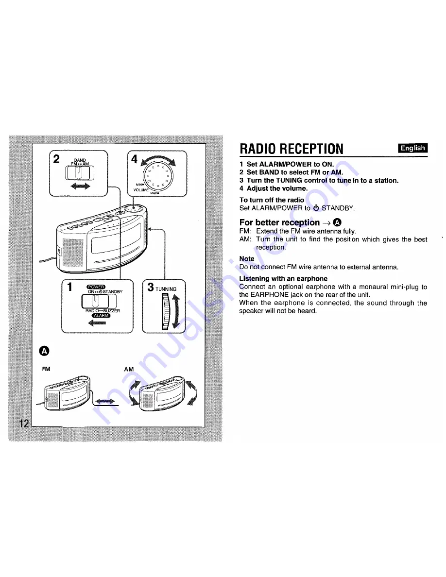 Aiwa FR-A505 Скачать руководство пользователя страница 12