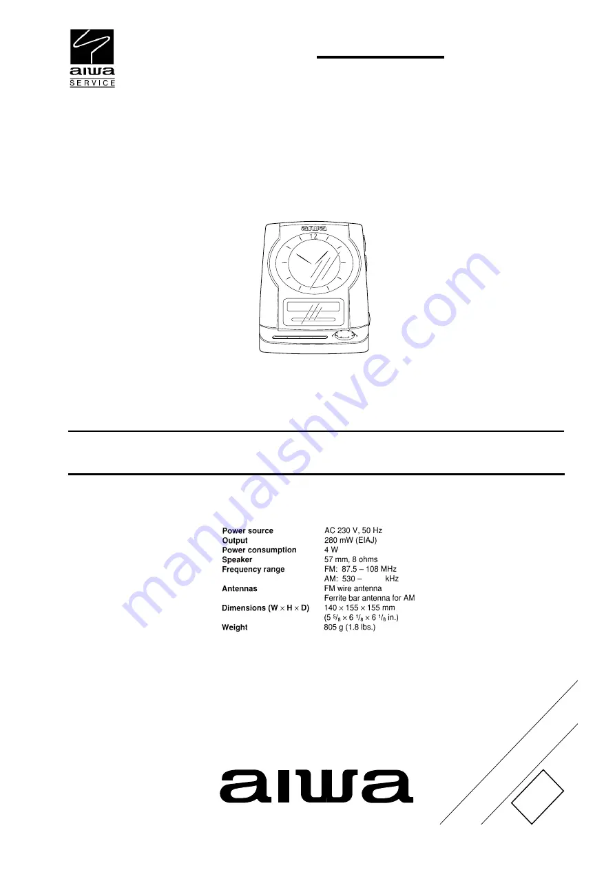 Aiwa FR-A705 Service Manual Download Page 1