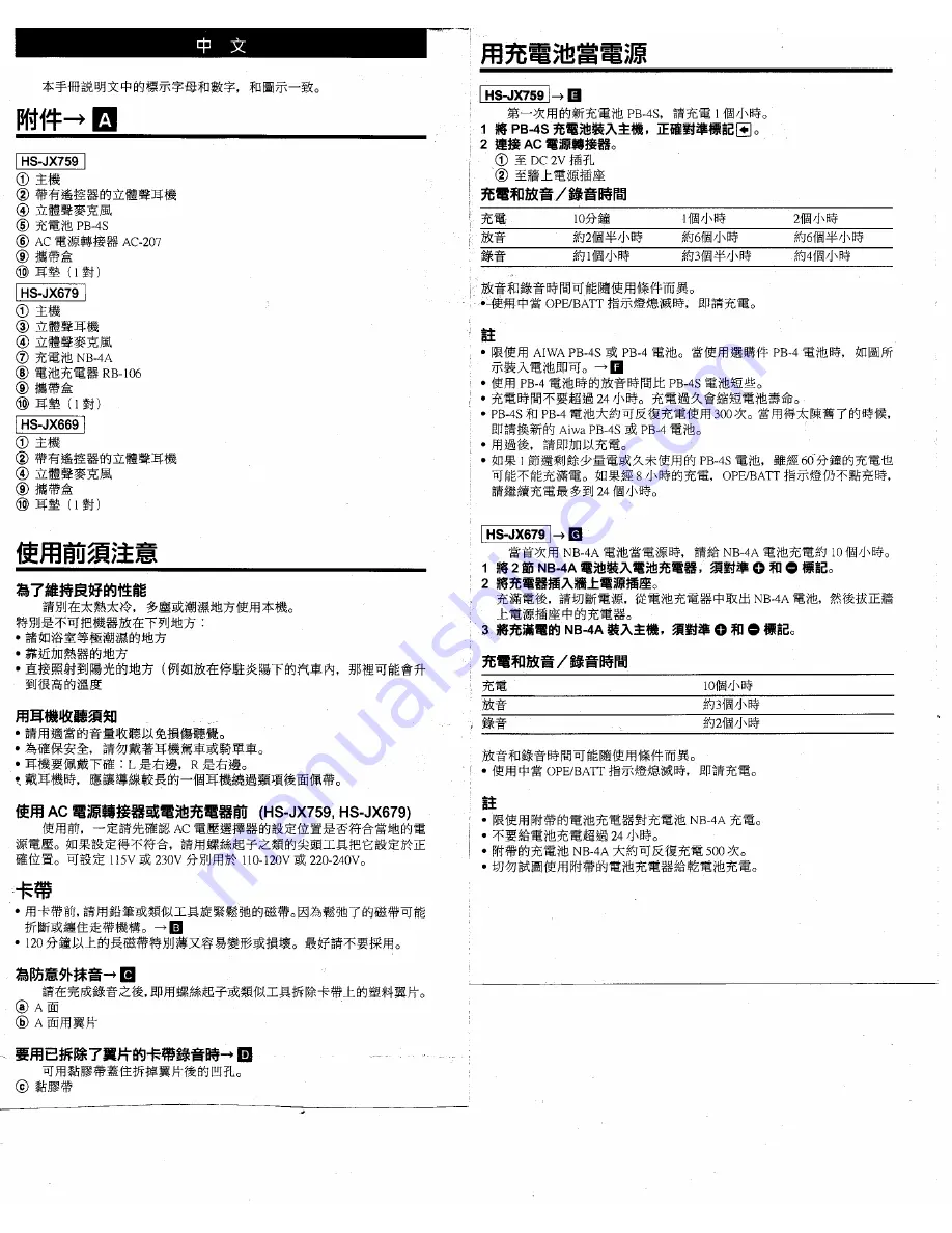 Aiwa HS-JX669 Operating Instructions Manual Download Page 10