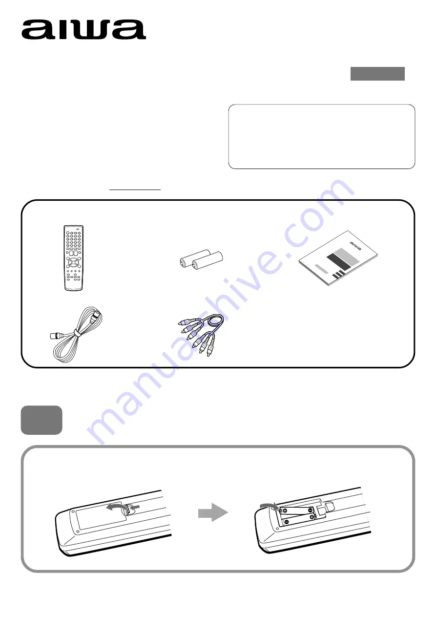 Aiwa HV-FX8100U Quick Start Manual Download Page 7