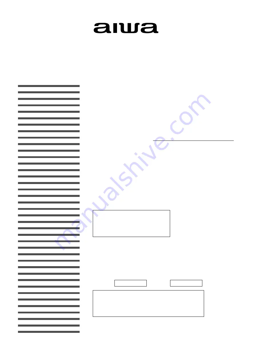 Aiwa TD-UM8000 Hardware Installation Manual Download Page 1