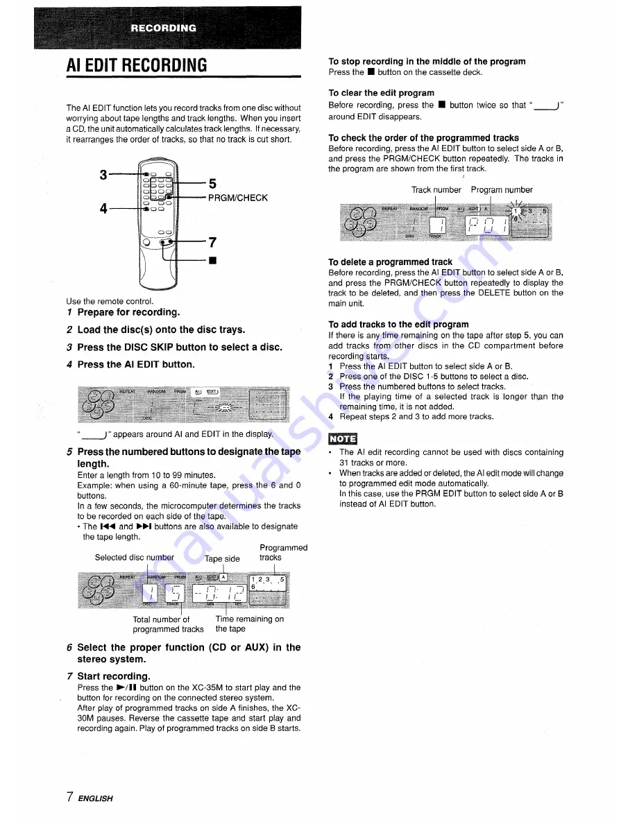 Aiwa XC-35 Operating Instructions Manual Download Page 8