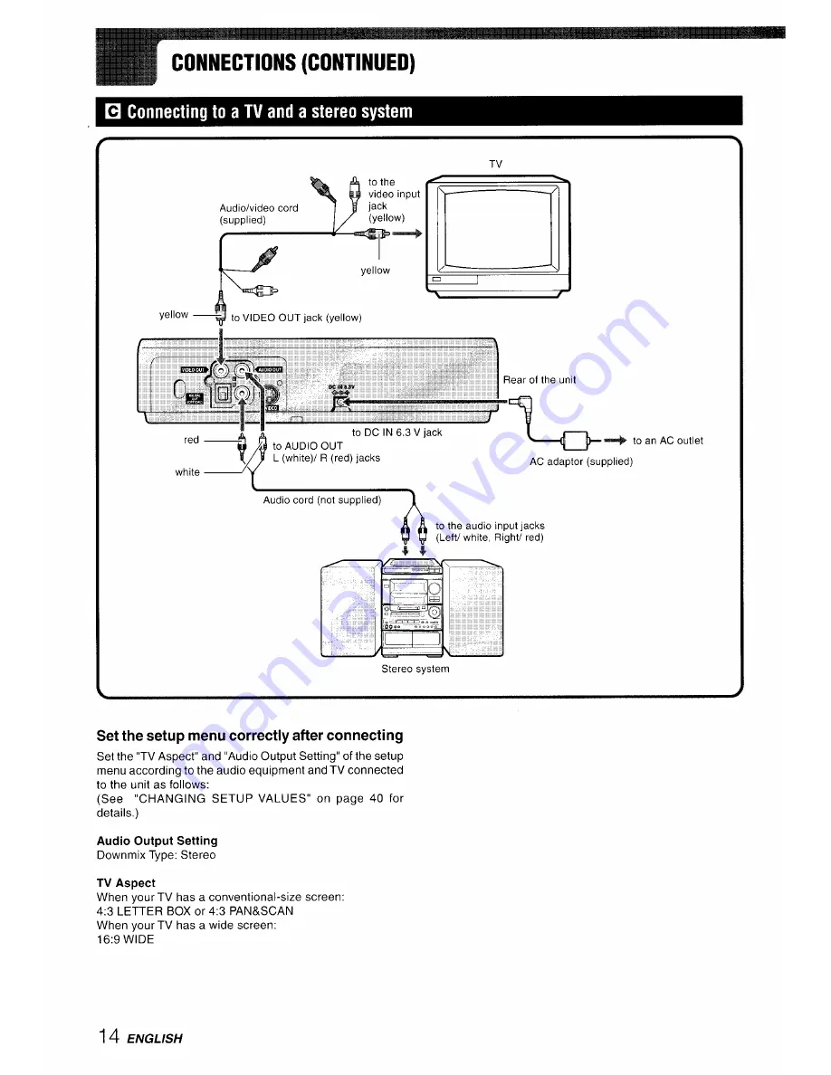 Aiwa XD-DV10 Operating Instructions Manual Download Page 14