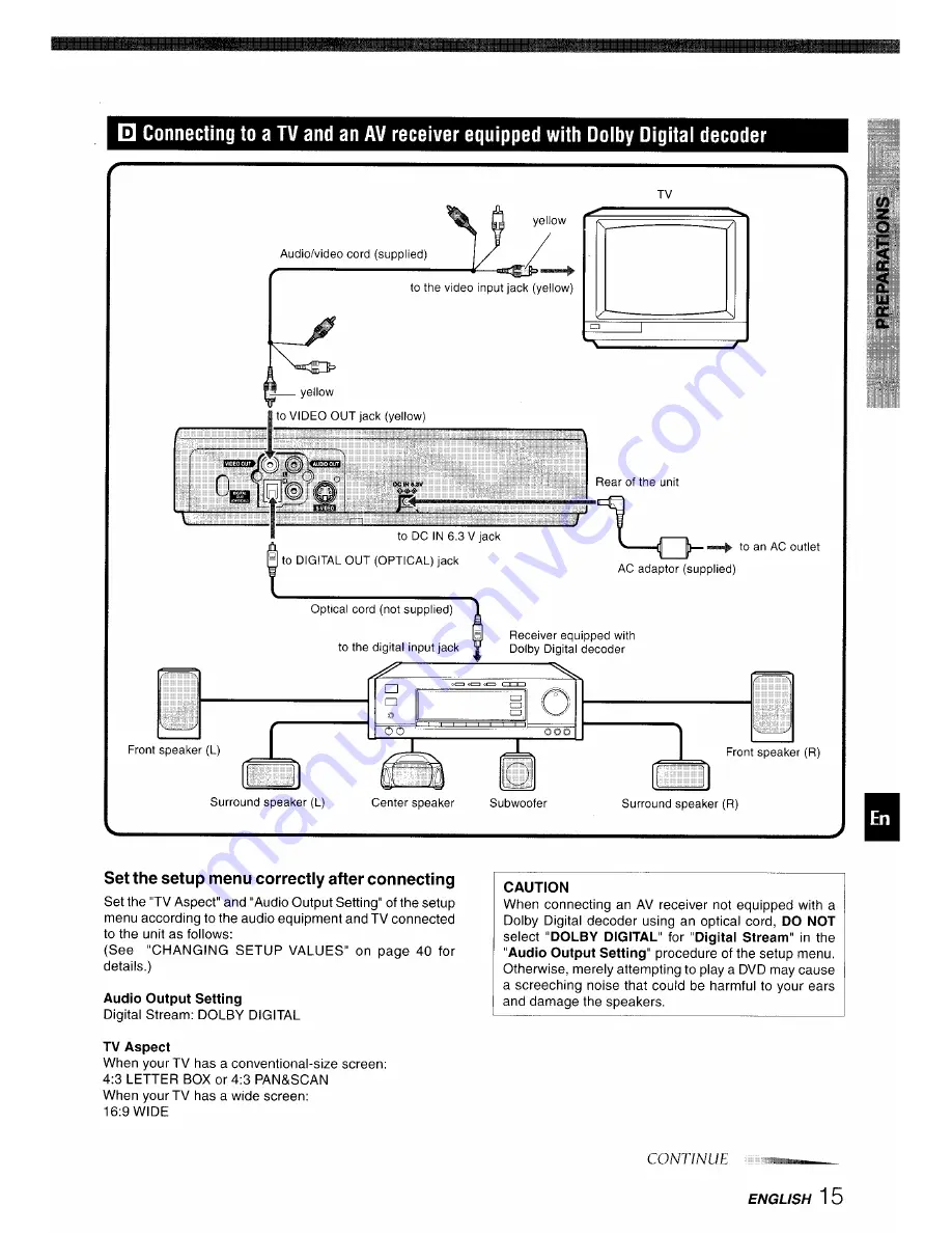 Aiwa XD-DV10 Operating Instructions Manual Download Page 15