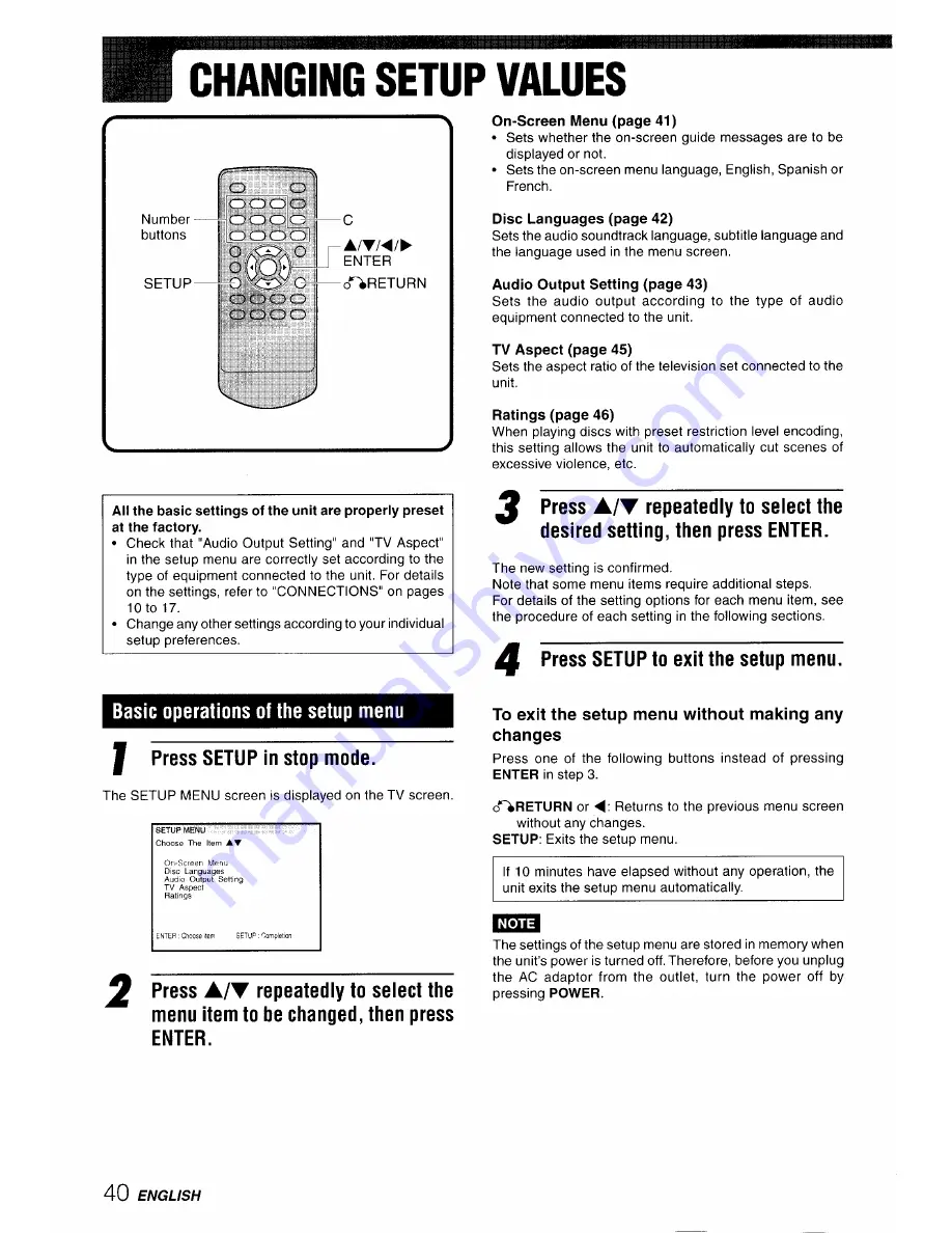 Aiwa XD-DV10 Operating Instructions Manual Download Page 40