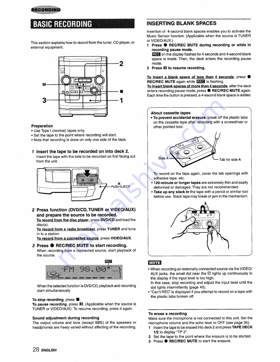 Aiwa XR-DV526 Operating Instructions Manual Download Page 28