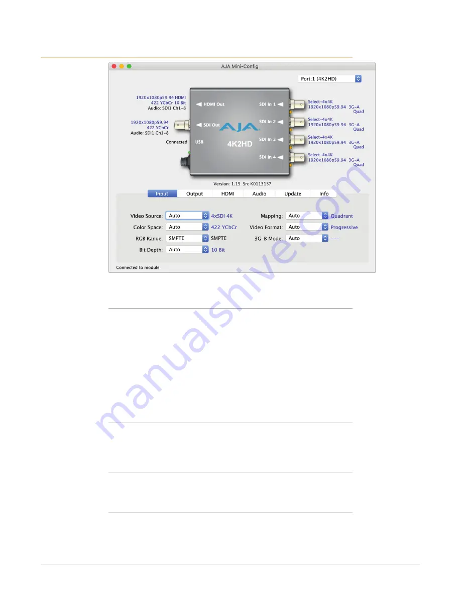 AJA 4K2HD Installation And Operation Manual Download Page 14