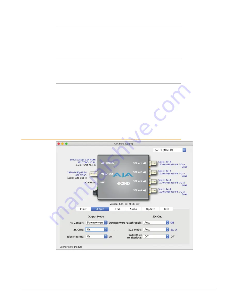 AJA 4K2HD Installation And Operation Manual Download Page 15