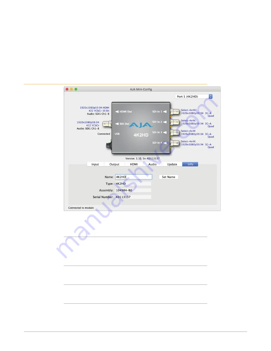 AJA 4K2HD Installation And Operation Manual Download Page 20