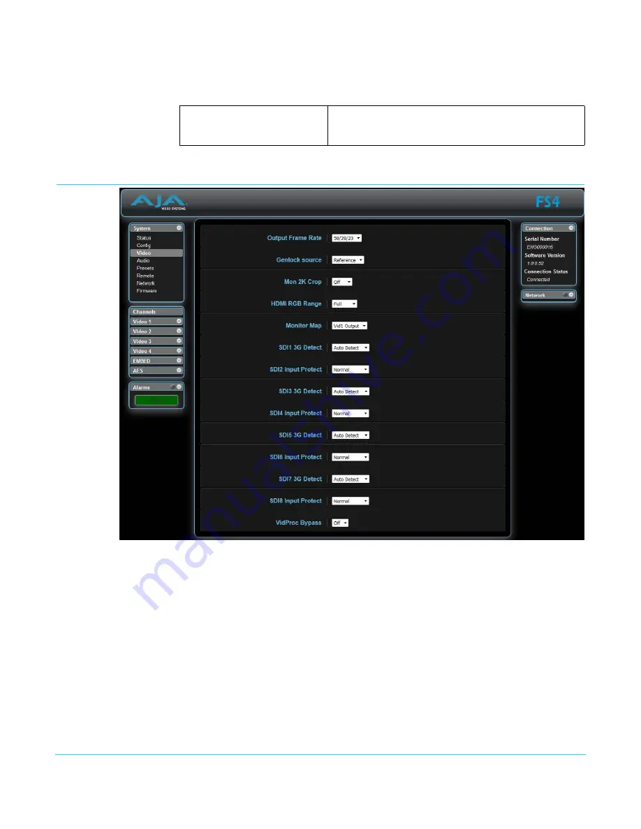 AJA FS4 Installation & Operation Manual Download Page 98