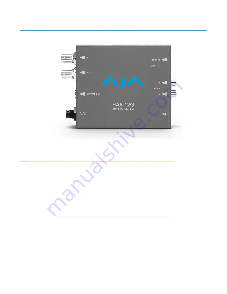 AJA HA5-12G Скачать руководство пользователя страница 4